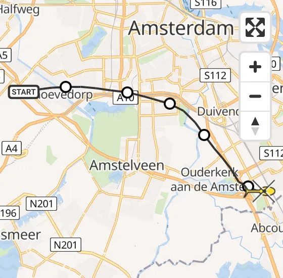 Vlucht Traumahelikopter PH-UMC van Badhoevedorp naar Academisch Medisch Centrum (AMC) op donderdag 3 april 2025 14:18