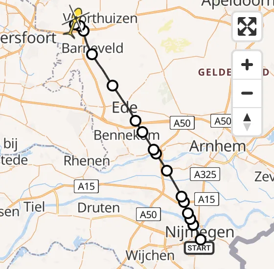Vlucht Traumahelikopter PH-MAA van Radboud Universitair Medisch Centrum naar Zwartebroek op donderdag 3 april 2025 14:37