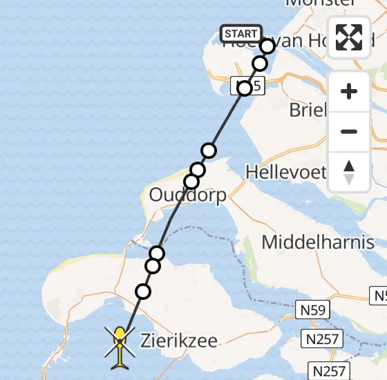 Vlucht Kustwachthelikopter PH-NCG van Maasvlakte naar Kerkwerve op donderdag 3 april 2025 14:50