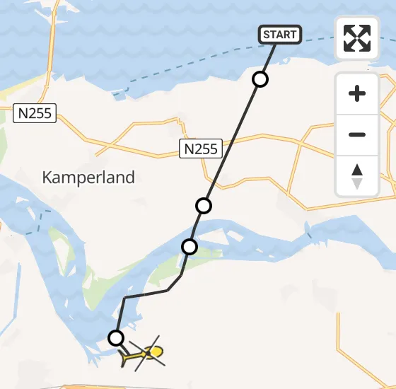 Vlucht Kustwachthelikopter PH-NCG van Zierikzee naar Vliegveld Midden-Zeeland op donderdag 3 april 2025 15:09