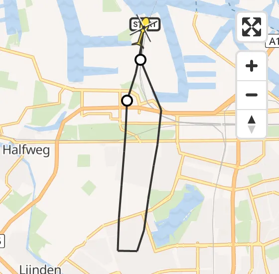 Vlucht Traumahelikopter PH-DOC van Amsterdam Heliport naar Amsterdam Heliport op donderdag 3 april 2025 15:09