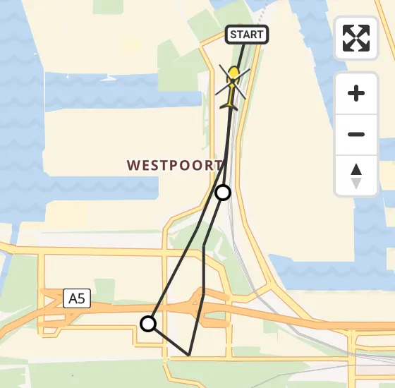 Vlucht Traumahelikopter PH-DOC van Amsterdam Heliport naar Amsterdam Heliport op donderdag 3 april 2025 16:06
