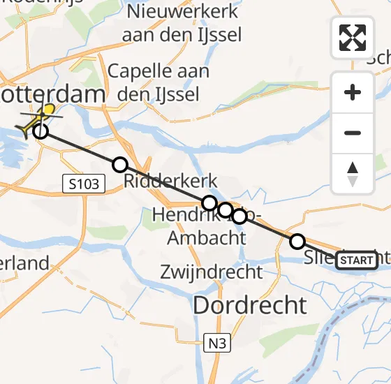 Vlucht Traumahelikopter PH-UMC van Sliedrecht naar Erasmus MC op donderdag 3 april 2025 16:46