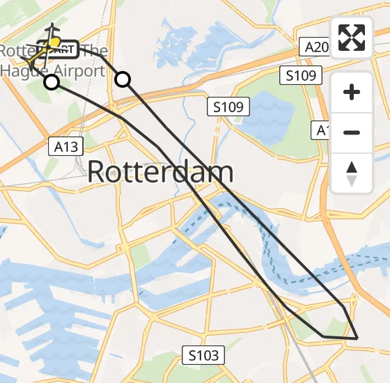 Vlucht Traumahelikopter PH-UMC van Rotterdam The Hague Airport naar Rotterdam The Hague Airport op donderdag 3 april 2025 18:43