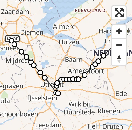 Vlucht Politiehelikopter PH-PXX van Schiphol naar Harderwijk op donderdag 3 april 2025 19:49