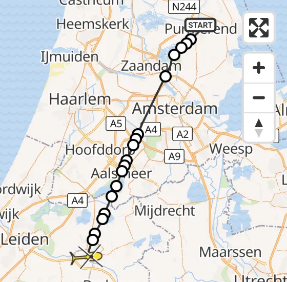 Vlucht Traumahelikopter PH-DOC van Purmerend naar Alphen aan den Rijn op donderdag 3 april 2025 20:04