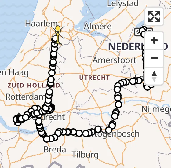 Vlucht Politiehelikopter PH-PXX van Harderwijk naar Schiphol op donderdag 3 april 2025 20:22
