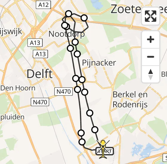 Vlucht Traumahelikopter PH-UMC van Rotterdam The Hague Airport naar Rotterdam The Hague Airport op donderdag 3 april 2025 21:52