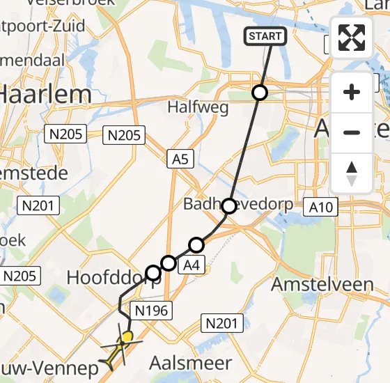 Vlucht Traumahelikopter PH-DOC van Amsterdam Heliport naar Hoofddorp op zaterdag 5 april 2025 10:04