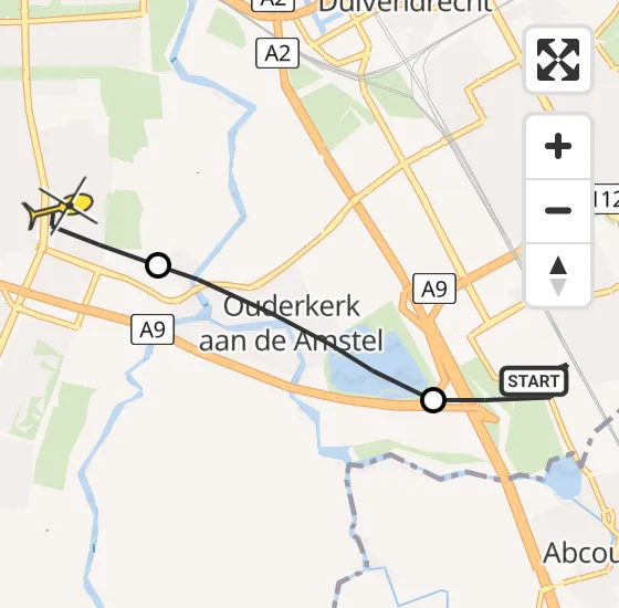 Vlucht Traumahelikopter PH-DOC van Academisch Medisch Centrum (AMC) naar Amstelveen op zaterdag 5 april 2025 10:55