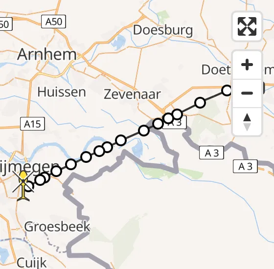 Vlucht Traumahelikopter PH-MAA van Doetinchem naar Radboud Universitair Medisch Centrum op zaterdag 5 april 2025 10:59