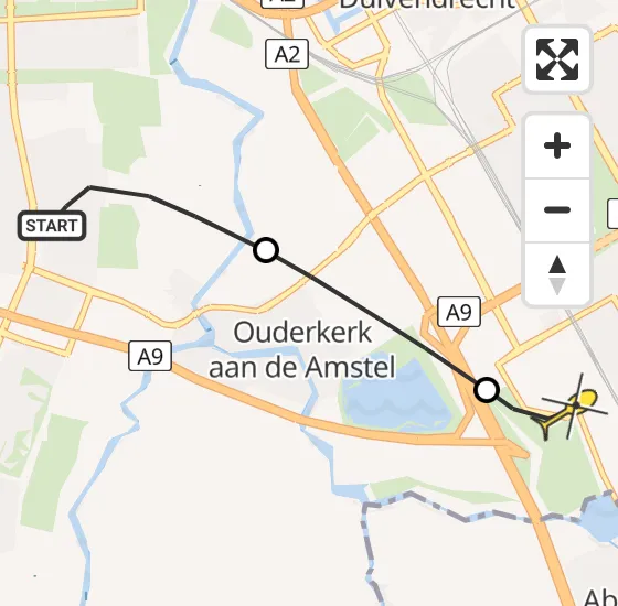 Vlucht Traumahelikopter PH-DOC van Amstelveen naar Academisch Medisch Centrum (AMC) op zaterdag 5 april 2025 11:29