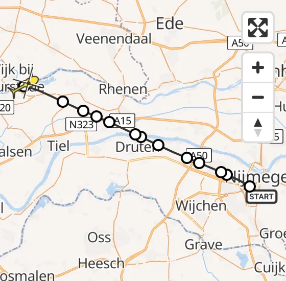 Vlucht Traumahelikopter PH-MAA van Radboud Universitair Medisch Centrum naar Rijswijk (GLD) op zaterdag 5 april 2025 11:39
