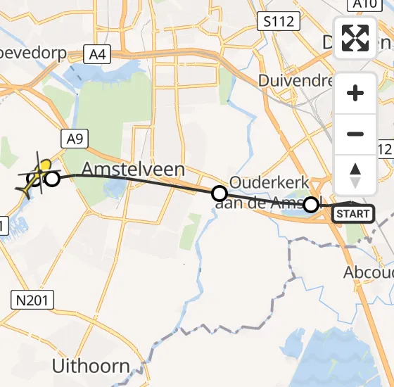 Vlucht Traumahelikopter PH-DOC van Academisch Medisch Centrum (AMC) naar Schiphol op zaterdag 5 april 2025 11:43