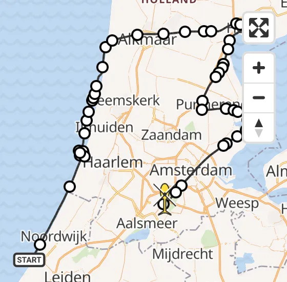 Vlucht Politiehelikopter PH-PXX van Katwijk naar Schiphol op zaterdag 5 april 2025 11:44