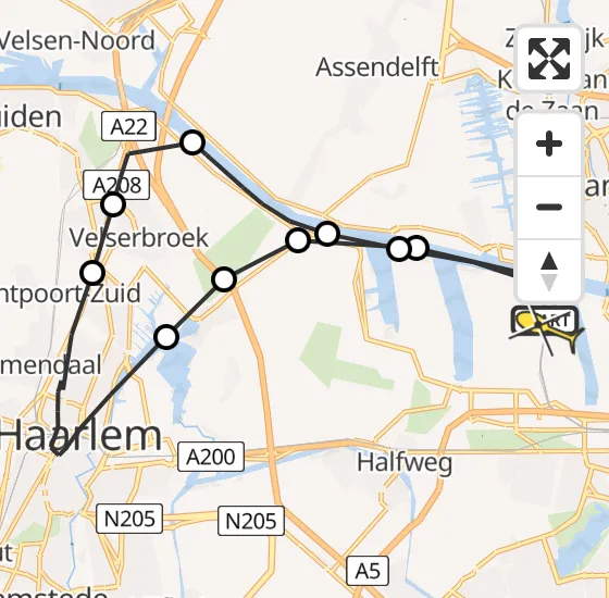 Vlucht Traumahelikopter PH-DOC van Amsterdam Heliport naar Amsterdam Heliport op zaterdag 5 april 2025 12:55