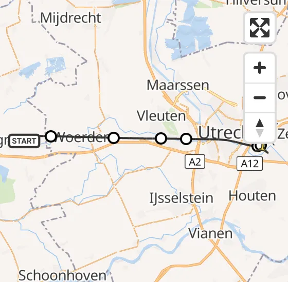 Vlucht Traumahelikopter PH-UMC van Nieuwerbrug aan den Rijn naar Universitair Medisch Centrum Utrecht op zaterdag 5 april 2025 14:33