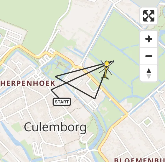 Vlucht Traumahelikopter PH-MAA van Culemborg naar Culemborg op zaterdag 5 april 2025 17:14