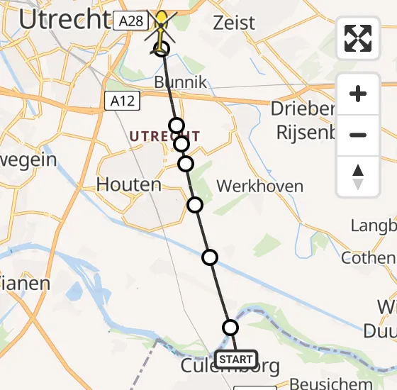 Vlucht Traumahelikopter PH-MAA van Culemborg naar Universitair Medisch Centrum Utrecht op zaterdag 5 april 2025 17:42
