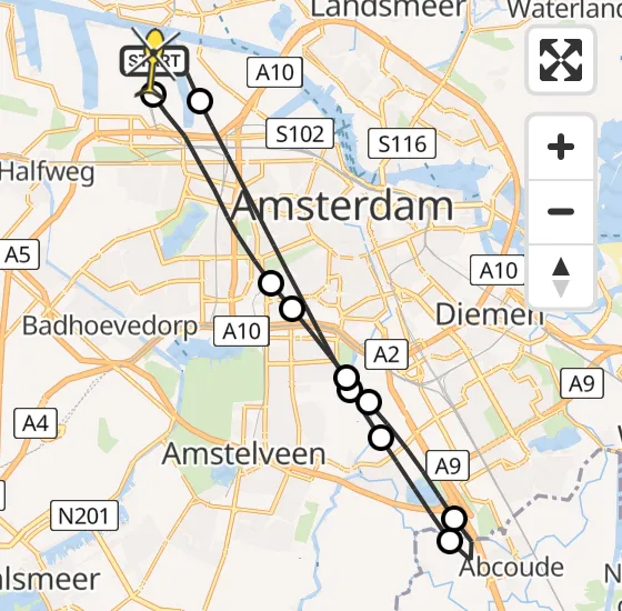 Vlucht Traumahelikopter PH-DOC van Amsterdam Heliport naar Amsterdam Heliport op zaterdag 5 april 2025 20:09