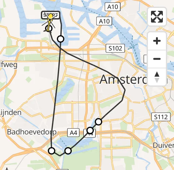 Vlucht Traumahelikopter PH-DOC van Amsterdam Heliport naar Amsterdam Heliport op zaterdag 5 april 2025 20:36