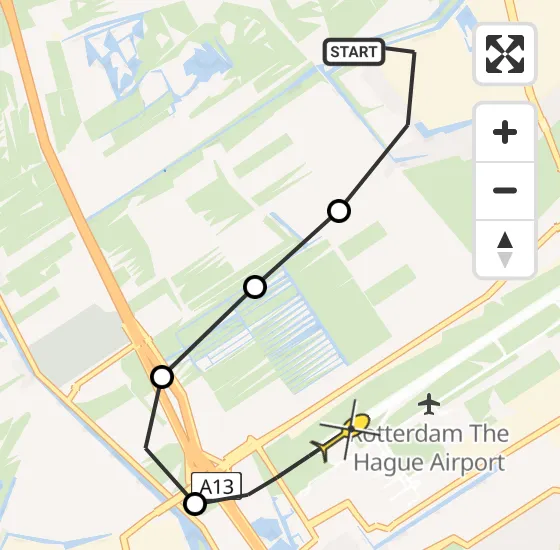 Vlucht Traumahelikopter PH-UMC van Berkel en Rodenrijs naar Rotterdam The Hague Airport op zondag 6 april 2025 1:17