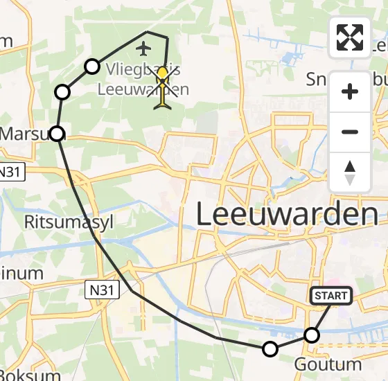 Vlucht Ambulancehelikopter PH-HOW van Leeuwarden naar Vliegbasis Leeuwarden op zondag 6 april 2025 4:37