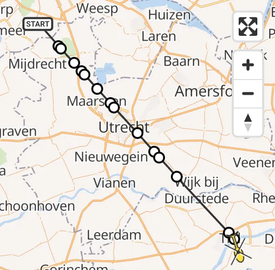 Vlucht Politiehelikopter PH-PXB van Amstelveen naar Wamel op zondag 6 april 2025 9:02