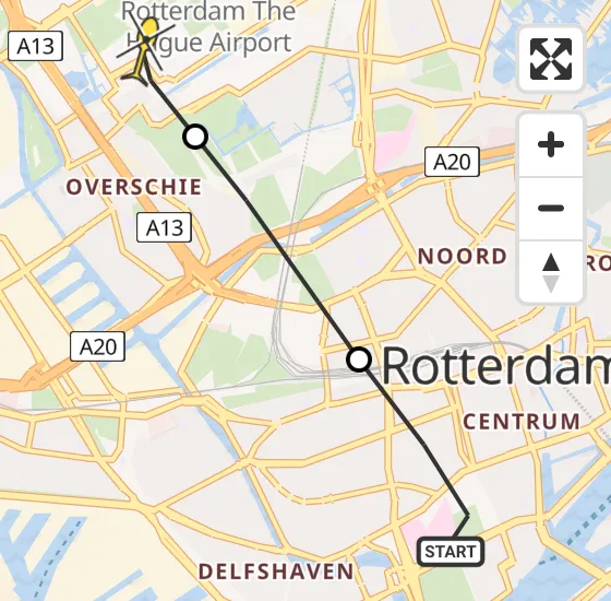 Vlucht Traumahelikopter PH-UMC van Erasmus MC naar Rotterdam The Hague Airport op zondag 6 april 2025 9:12