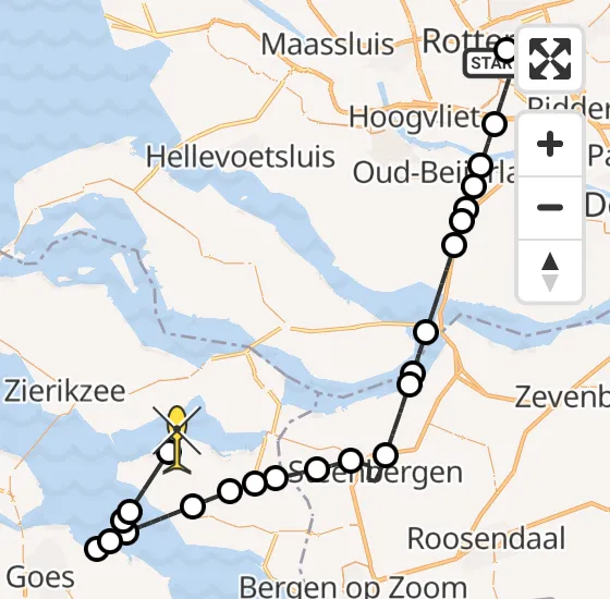 Vlucht Traumahelikopter PH-UMC van Erasmus MC naar Sint-Annaland op zondag 6 april 2025 11:27