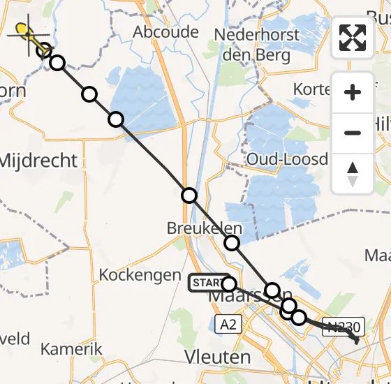 Vlucht Politiehelikopter PH-PXB van Breukelen naar Amstelveen op zondag 6 april 2025 12:39