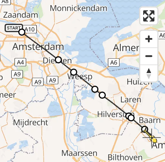 Vlucht Traumahelikopter PH-DOC van Amsterdam Heliport naar Soest op zondag 6 april 2025 13:05