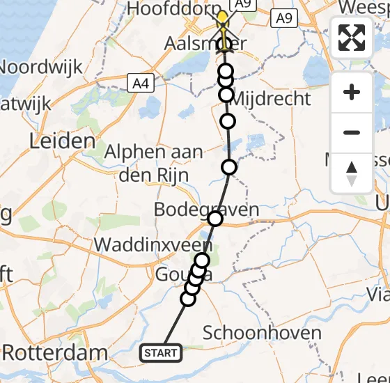 Vlucht Politiehelikopter PH-PXY van Ouderkerk aan den IJssel naar Aalsmeer op zondag 6 april 2025 13:15