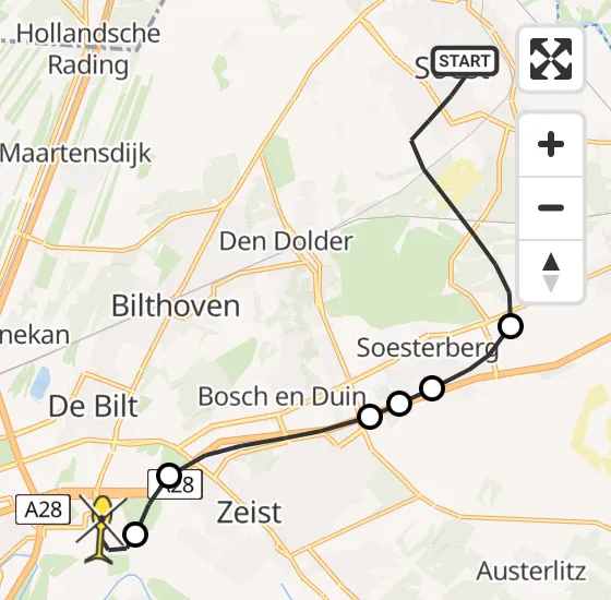 Vlucht Traumahelikopter PH-DOC van Soest naar Universitair Medisch Centrum Utrecht op zondag 6 april 2025 13:49