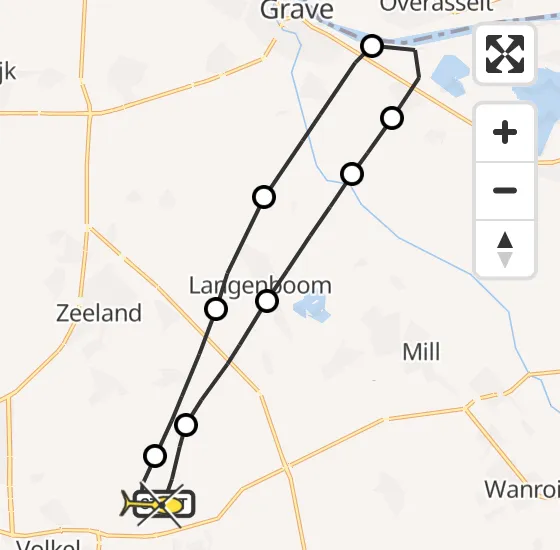 Vlucht Traumahelikopter PH-MAA van Vliegbasis Volkel naar Vliegbasis Volkel op zondag 6 april 2025 16:27