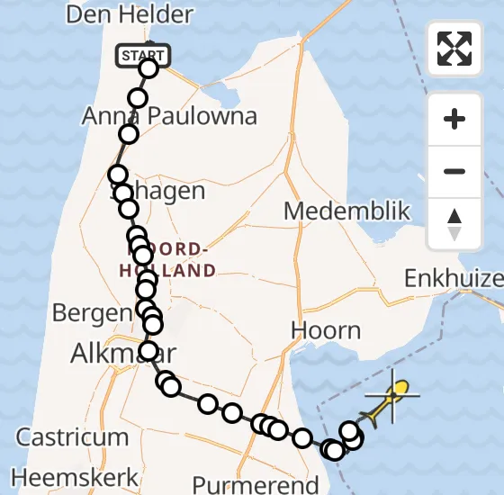 Vlucht Kustwachthelikopter PH-SAR van Vliegveld De Kooy naar Lelystad op zondag 6 april 2025 17:32