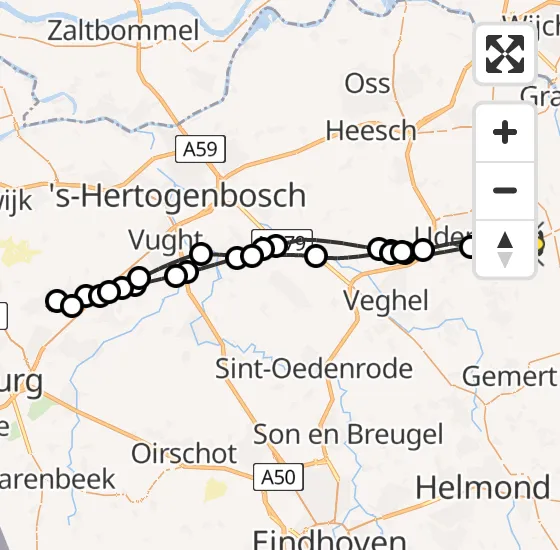 Vlucht Traumahelikopter PH-MAA van Vliegbasis Volkel naar Vliegbasis Volkel op zondag 6 april 2025 17:35