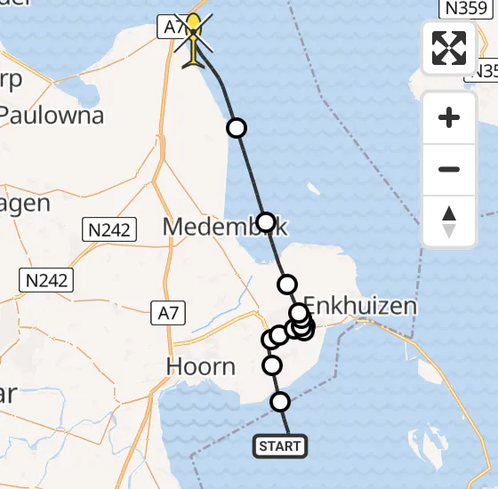 Vlucht Kustwachthelikopter PH-SAR van Lelystad naar Wieringerwerf op zondag 6 april 2025 18:25