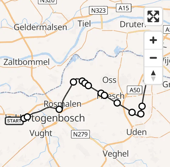 Vlucht Traumahelikopter PH-MAA van Vlijmen naar Hernen op zondag 6 april 2025 23:17