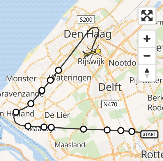 Vlucht Traumahelikopter PH-UMC van Rotterdam The Hague Airport naar Den Haag op maandag 7 april 2025 5:19