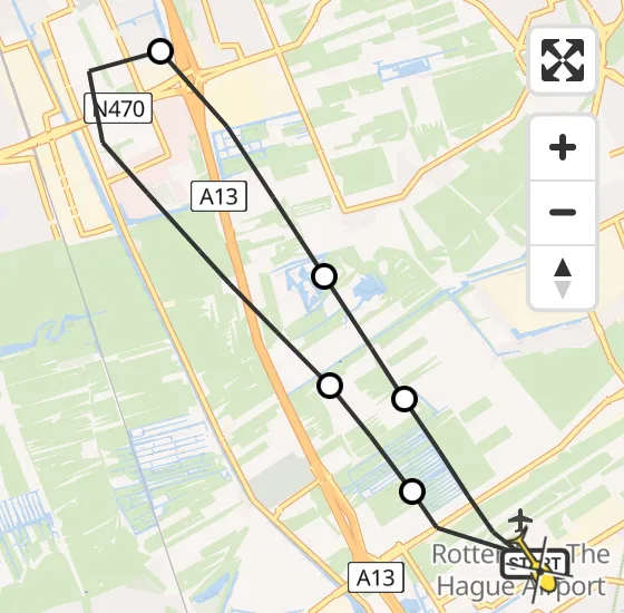 Vlucht Traumahelikopter PH-UMC van Rotterdam The Hague Airport naar Rotterdam The Hague Airport op maandag 7 april 2025 7:07