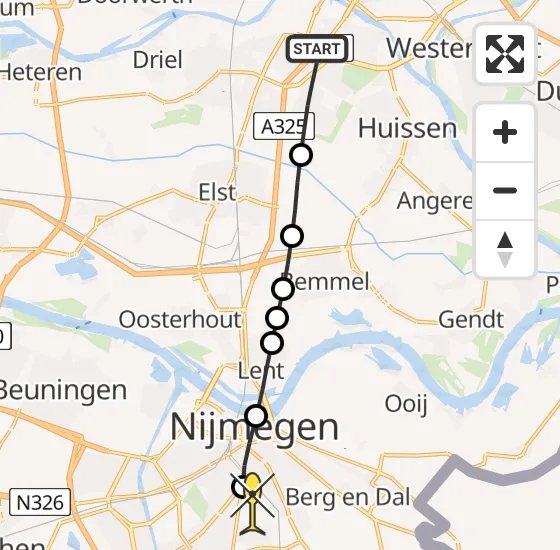 Vlucht Traumahelikopter PH-MAA van Arnhem naar Radboud Universitair Medisch Centrum op maandag 7 april 2025 7:08