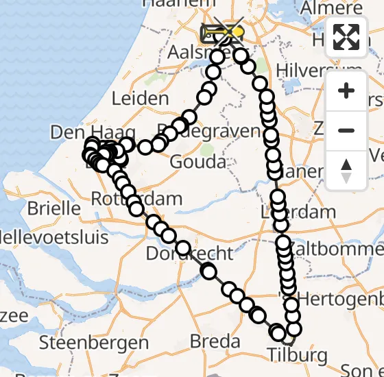 Vlucht Politiehelikopter PH-PXD van Schiphol naar Schiphol op maandag 7 april 2025 10:14