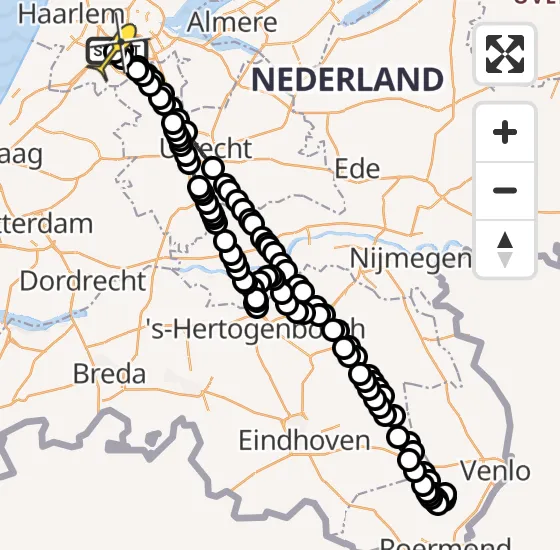 Vlucht Politiehelikopter PH-PXX van Schiphol naar Schiphol op maandag 7 april 2025 11:23
