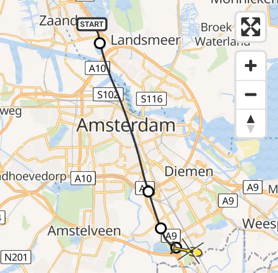Vlucht Traumahelikopter PH-DOC van Oostzaan naar Academisch Medisch Centrum (AMC) op maandag 7 april 2025 14:16
