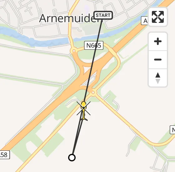 Vlucht Traumahelikopter PH-UMC van Arnemuiden naar Nieuw- en Sint Joosland op maandag 7 april 2025 14:33