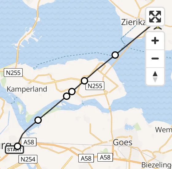 Vlucht Traumahelikopter PH-UMC van Nieuw- en Sint Joosland naar Nieuwerkerk op maandag 7 april 2025 15:02