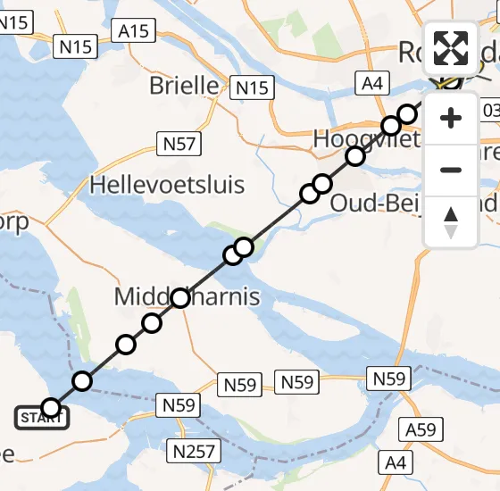 Vlucht Traumahelikopter PH-UMC van Nieuwerkerk naar Erasmus MC op maandag 7 april 2025 15:11