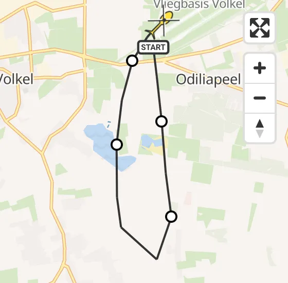 Vlucht Traumahelikopter PH-MAA van Vliegbasis Volkel naar Vliegbasis Volkel op maandag 7 april 2025 15:33