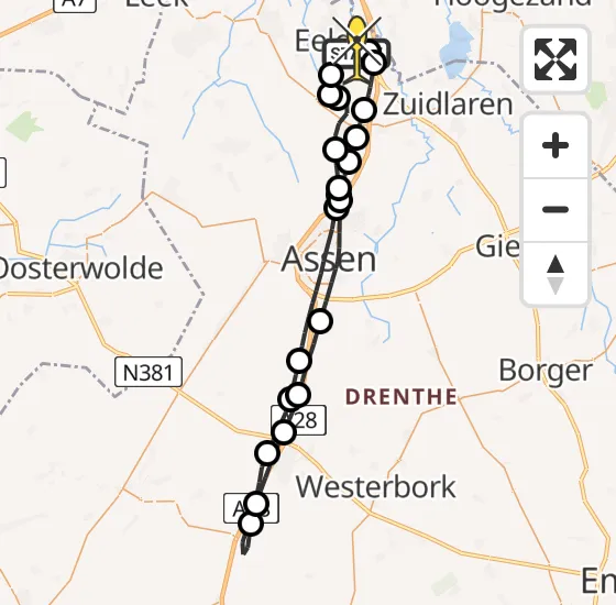 Vlucht Traumahelikopter PH-HVB van Groningen Airport Eelde naar Groningen Airport Eelde op maandag 7 april 2025 16:04